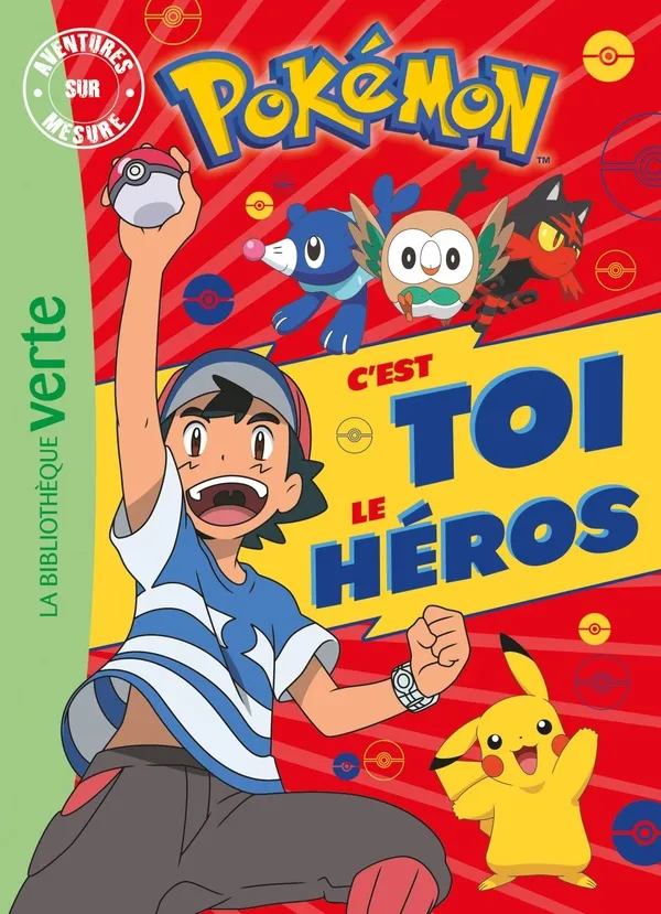 Couverture de Bibliothèque verte - Pokémon Aventures sur mesure