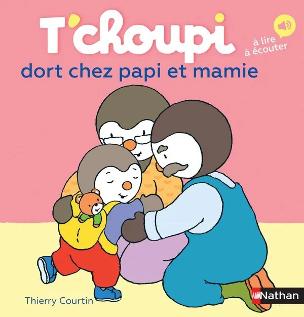 Couverture de T'choupi dort chez papi et mamie