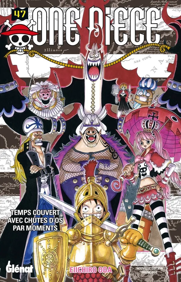 Couverture de One piece, tome 47: Temps couvert avec chute d'os par moments