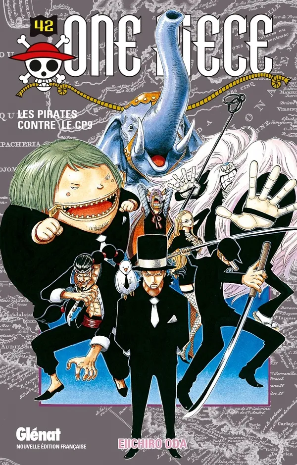 Couverture de One piece, tome 42: Les pirates contre le CP9