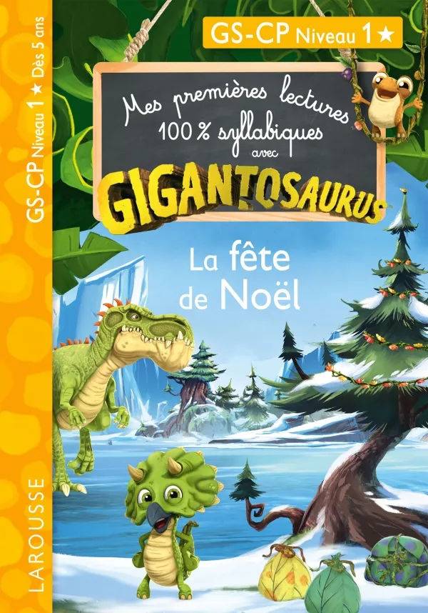 Couverture de Mes premières lectures 100% syllabiques avec Gigantosaurus: La fête de Noël