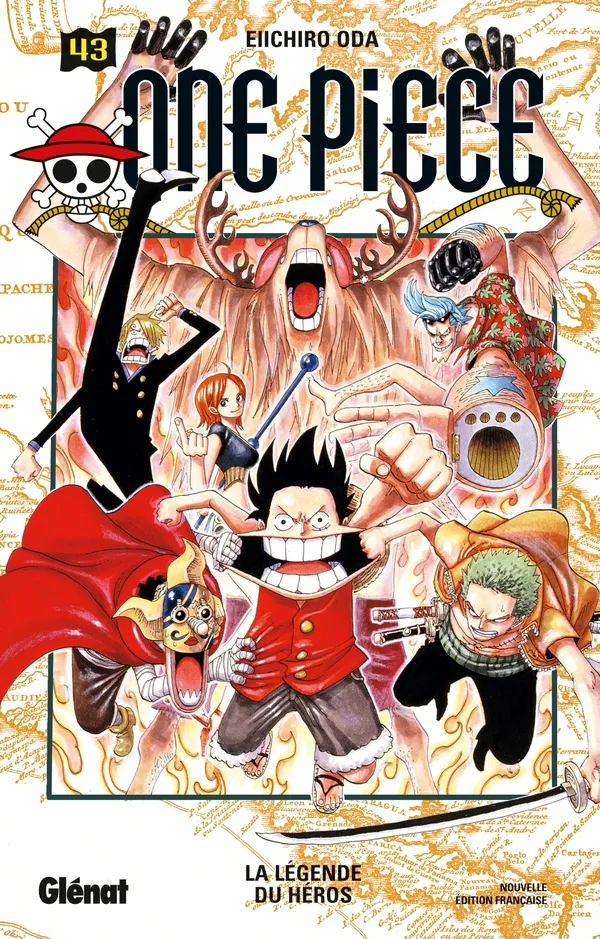 Couverture de One piece, tome 43: La légende du héros